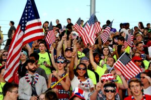Munson Stadium with US Flags